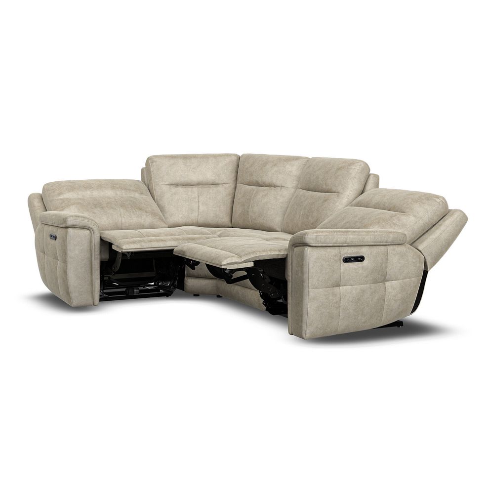 Dalton Right Hand Corner Electric Recliner Sofa with Power Headrests in Marble Cream Fabric 7