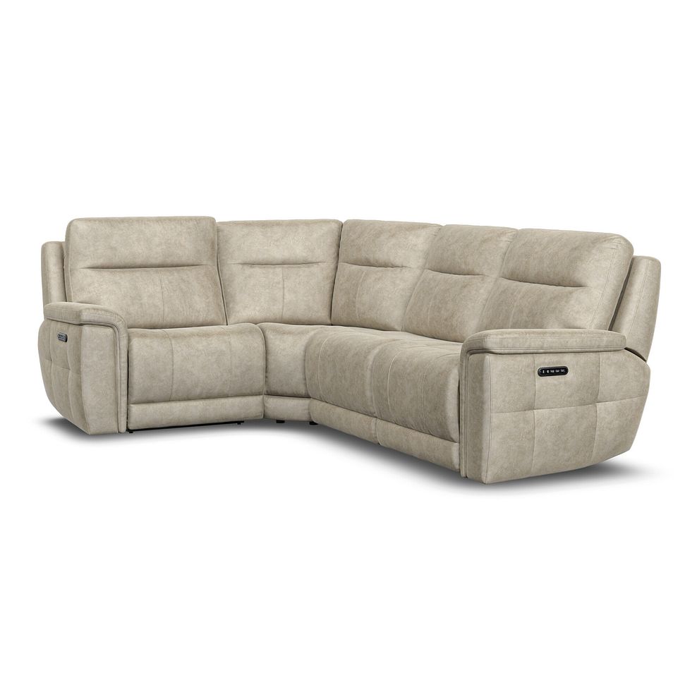Dalton Right Hand Corner Electric Recliner Sofa with Power Headrests in Marble Cream Fabric 2
