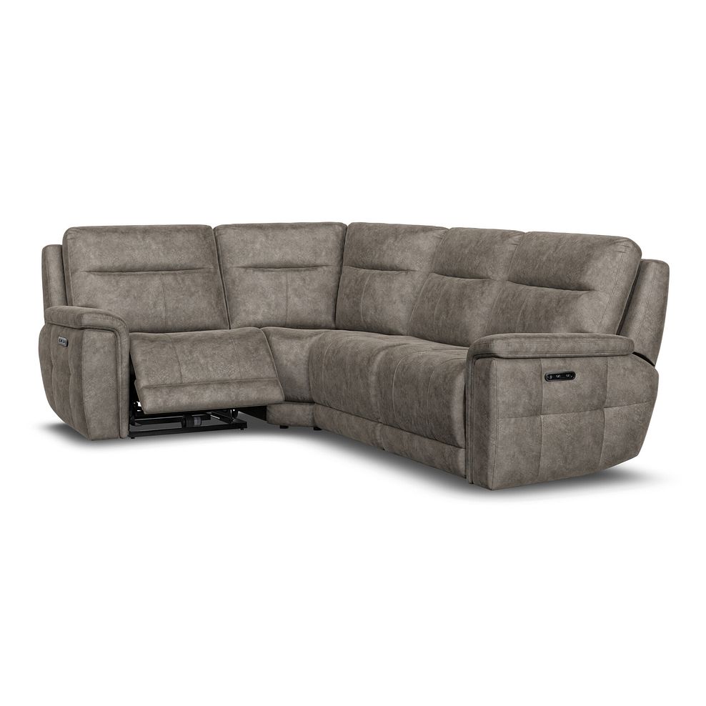 Dalton Right Hand Corner Electric Recliner Sofa with Power Headrests in Marble Mink Fabric 3