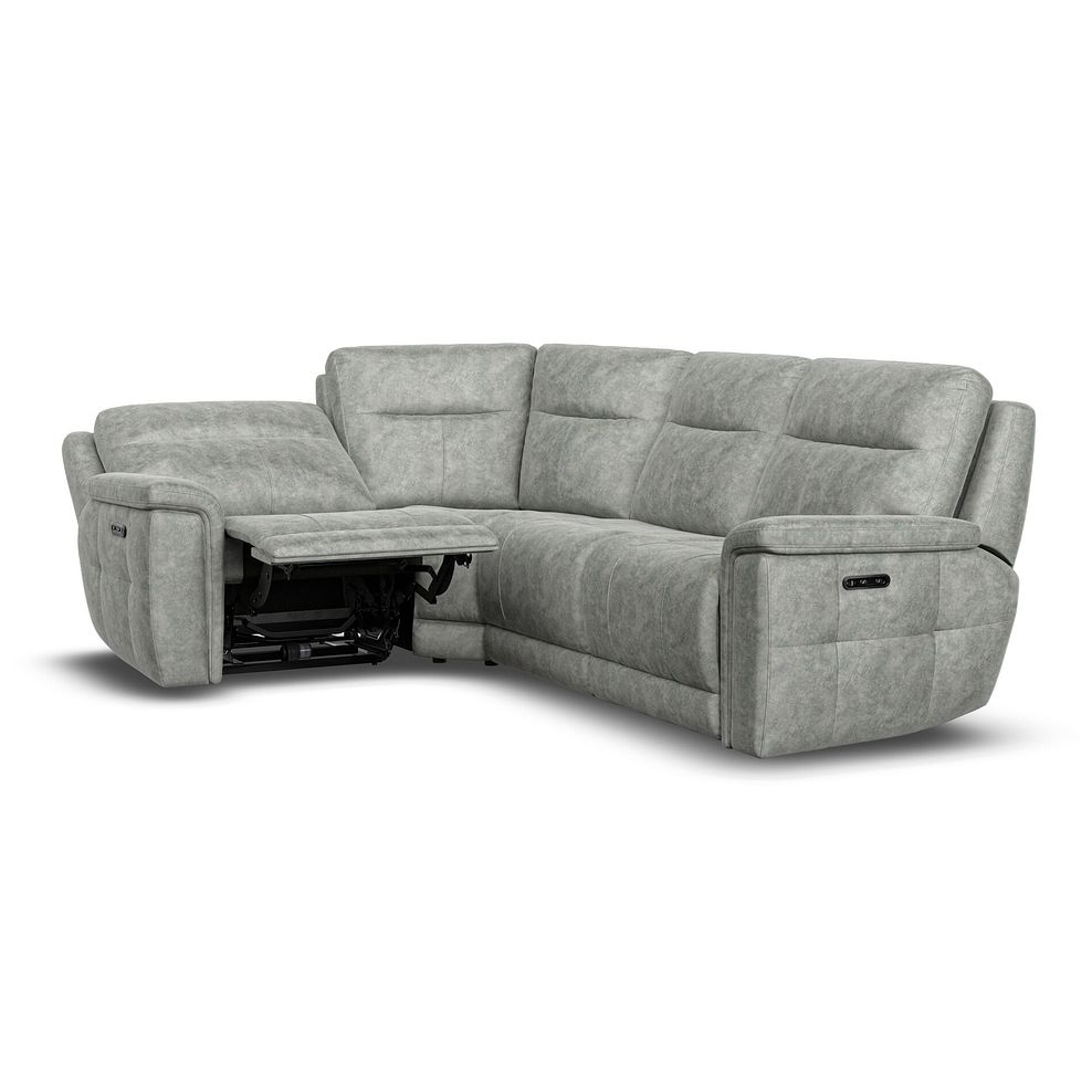 Dalton Right Hand Corner Electric Recliner Sofa with Power Headrests in Marble Silver Fabric 5
