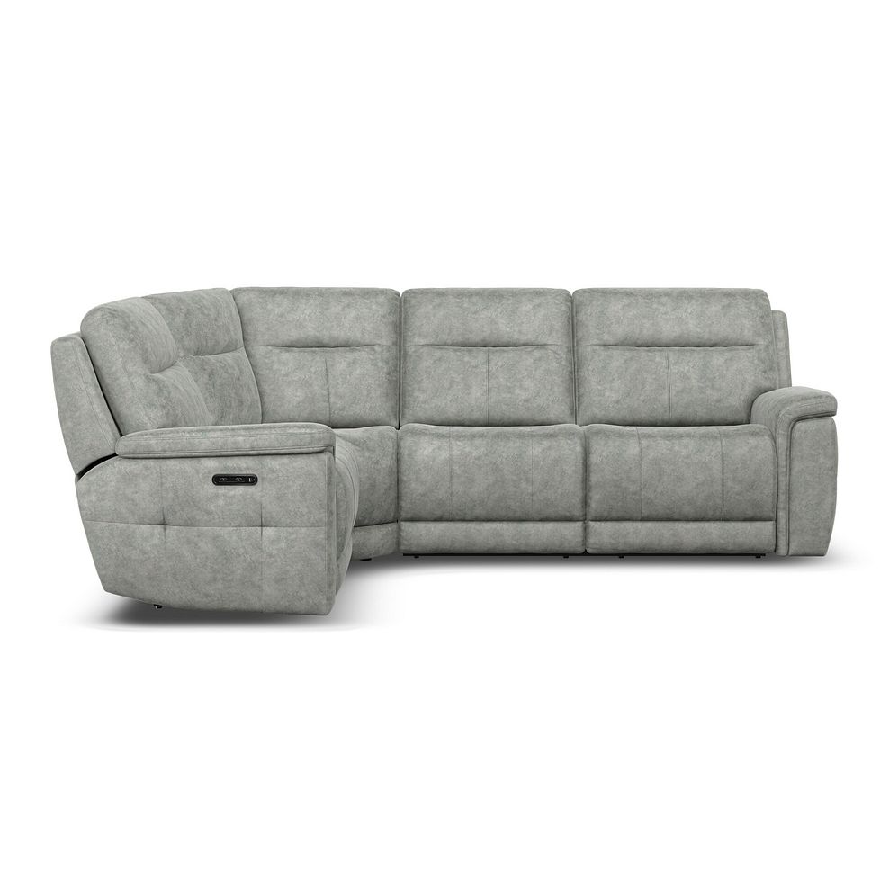 Dalton Right Hand Corner Electric Recliner Sofa with Power Headrests in Marble Silver Fabric 11