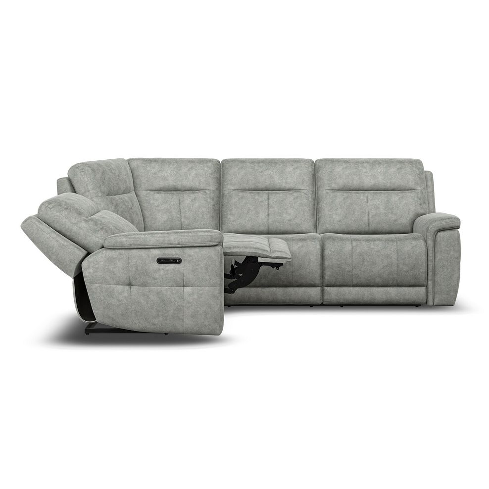 Dalton Right Hand Corner Electric Recliner Sofa with Power Headrests in Marble Silver Fabric 13