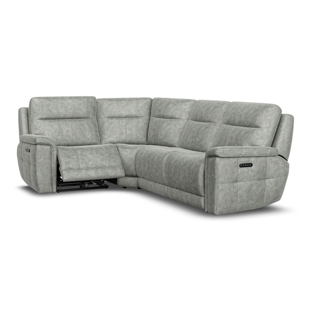 Dalton Right Hand Corner Electric Recliner Sofa with Power Headrests in Marble Silver Fabric 4
