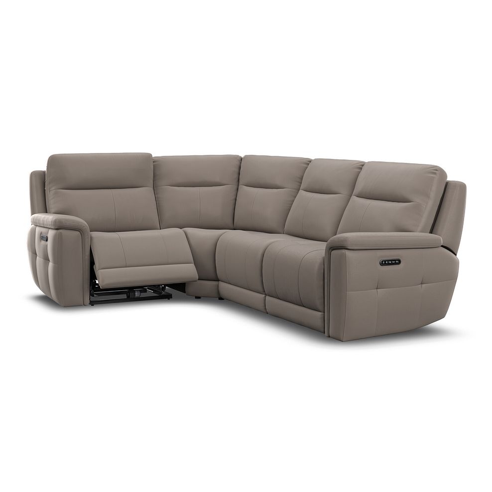 Dalton Right Hand Corner Electric Recliner Sofa with Power Headrests in Oyster Leather 4