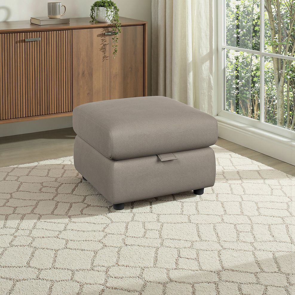 Dalton Storage Footstool in Bella Latte Fabric 1