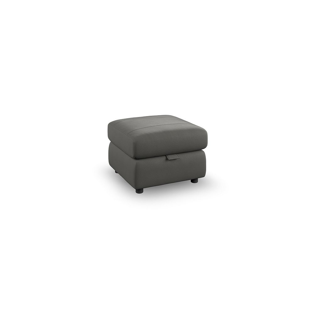 Dalton Storage Footstool in Elephant Grey Leather 1