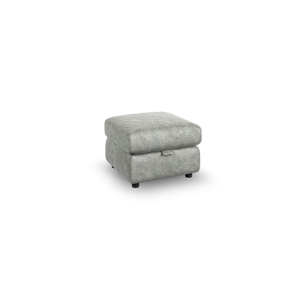Dalton Storage Footstool in Marble Silver Fabric 1