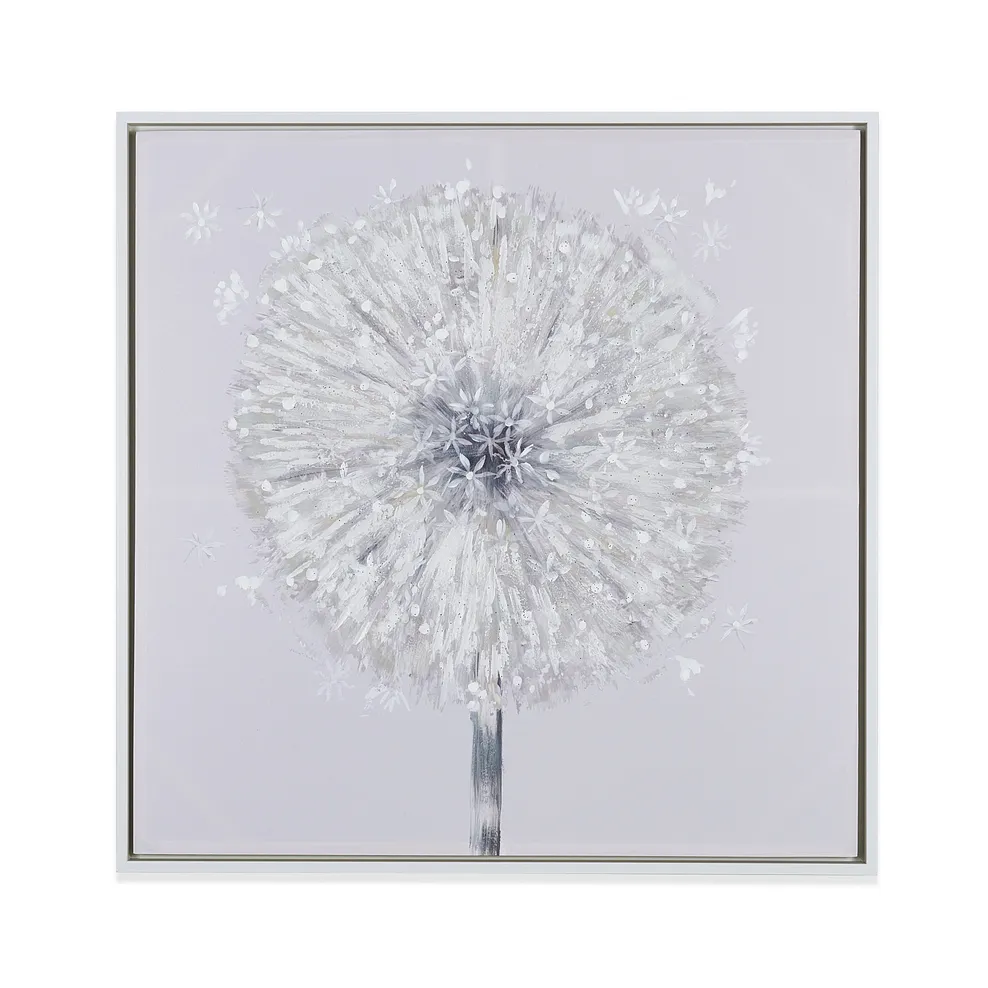 Dandelion Handpainted & Embellished Framed Canvas Print 2
