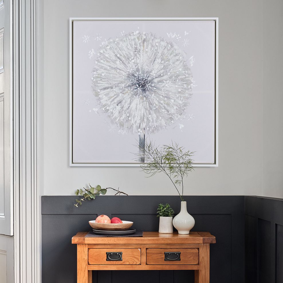 Dandelion Handpainted & Embellished Framed Canvas Print 1