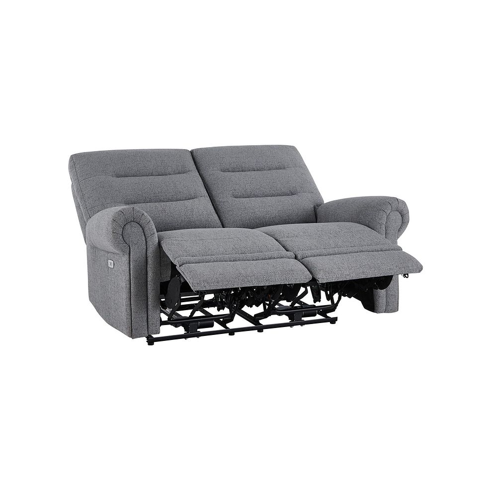 Eastbourne Recliner 2 Seater with USB in Santos Steel Fabric 6