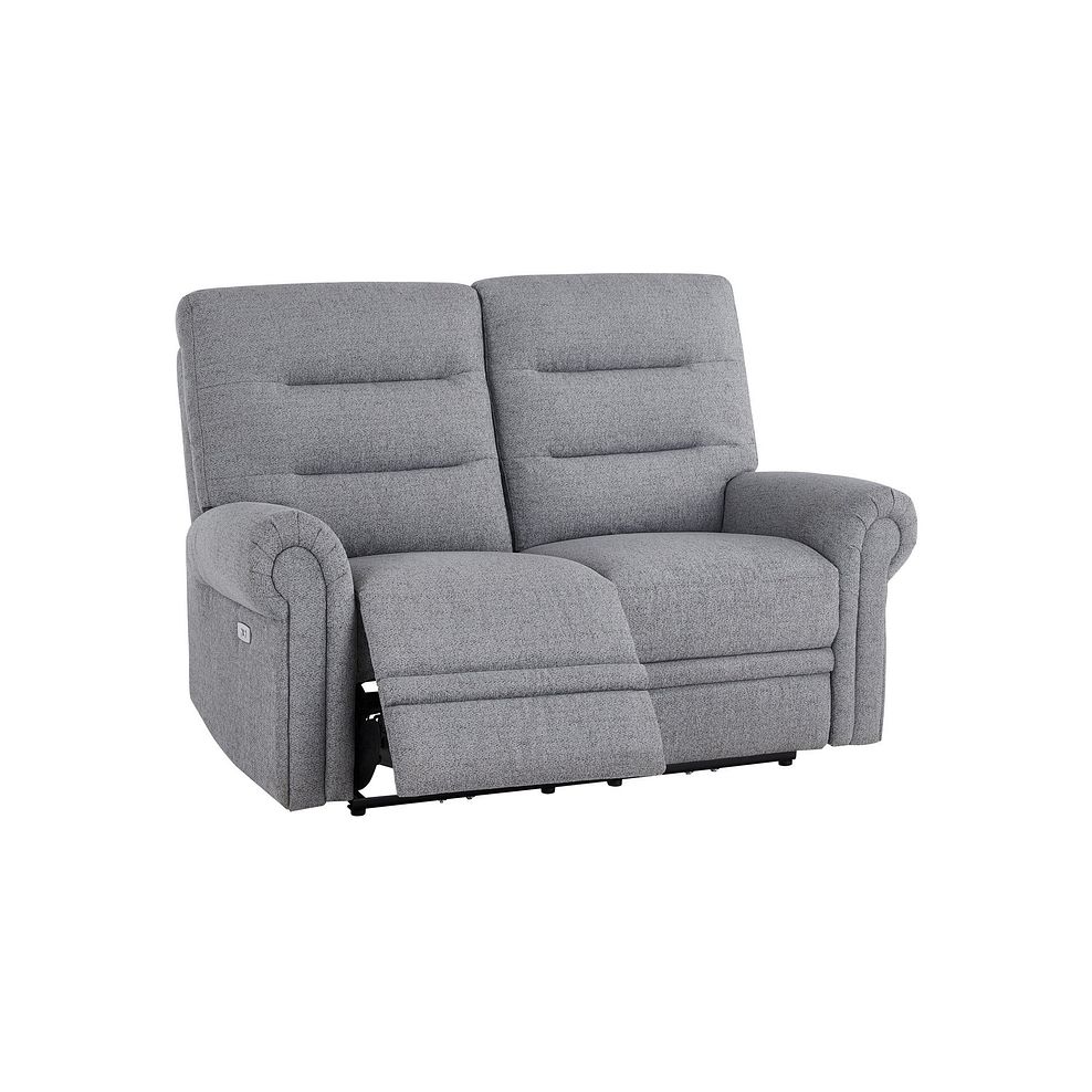 Eastbourne Recliner 2 Seater with USB in Santos Steel Fabric 3