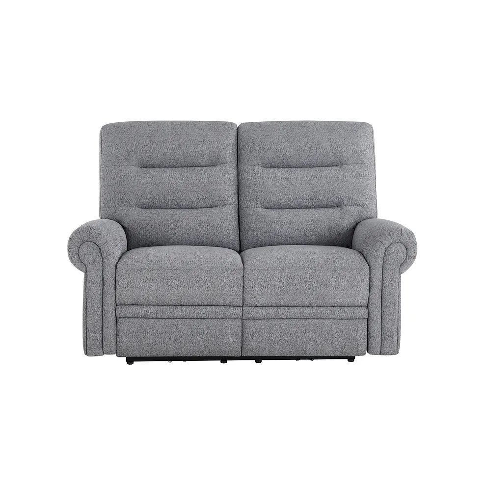 Eastbourne Recliner 2 Seater with USB in Santos Steel Fabric 2