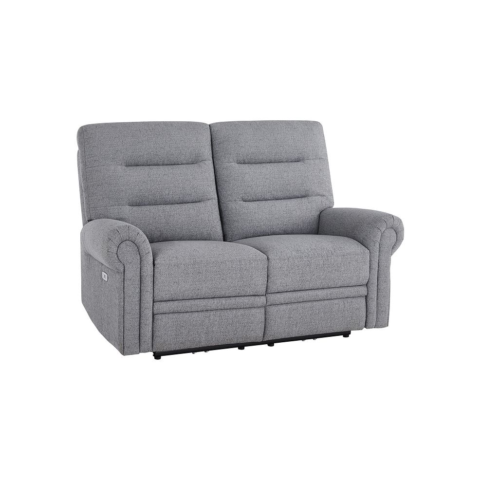 Eastbourne Recliner 2 Seater with USB in Santos Steel Fabric