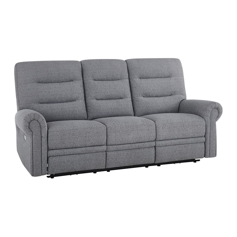 Eastbourne Recliner 3 Seater with USB in Santos Steel Fabric 2