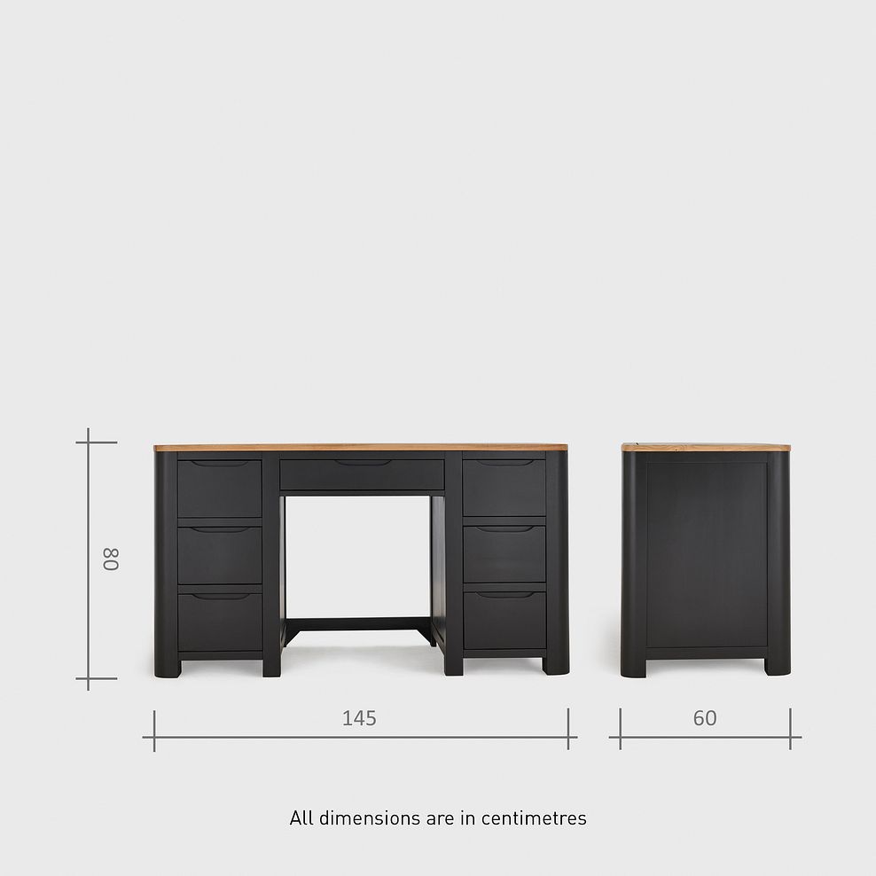 Grove Dark Grey Large Desk - Solid Hardwood 10