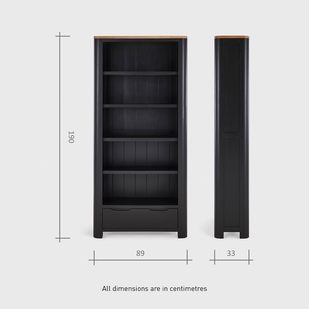 Grove Dark Grey Tall Bookcase - Solid Hardwood Thumbnail 9