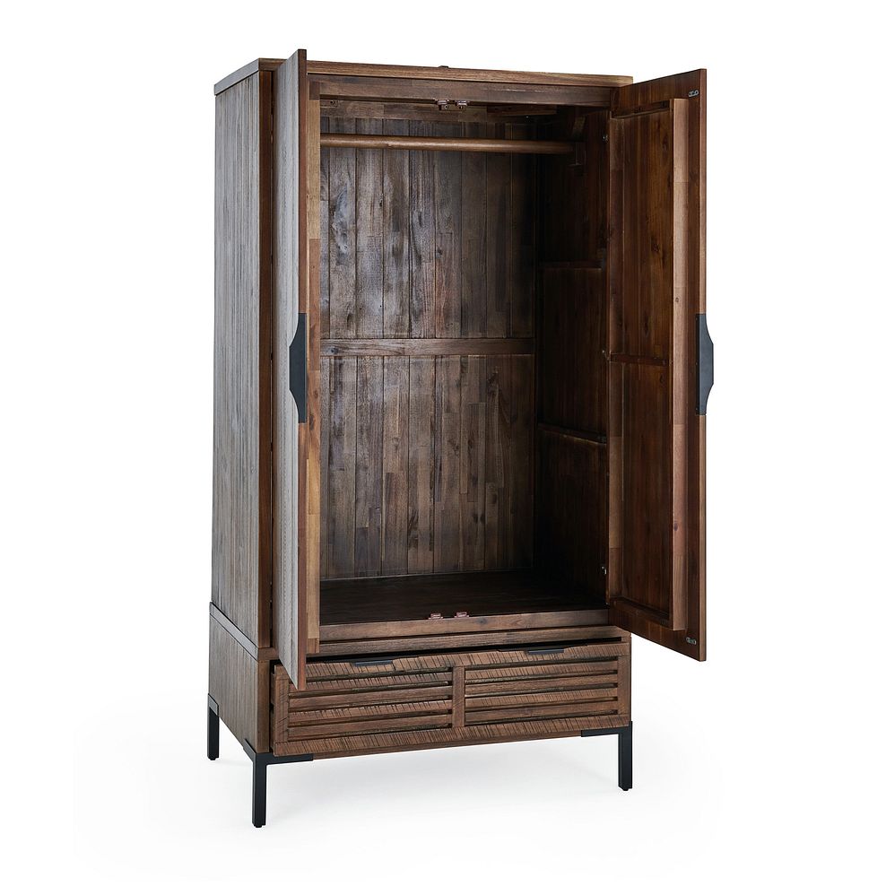 Detroit Solid Hardwood and Metal Double Wardrobe 4