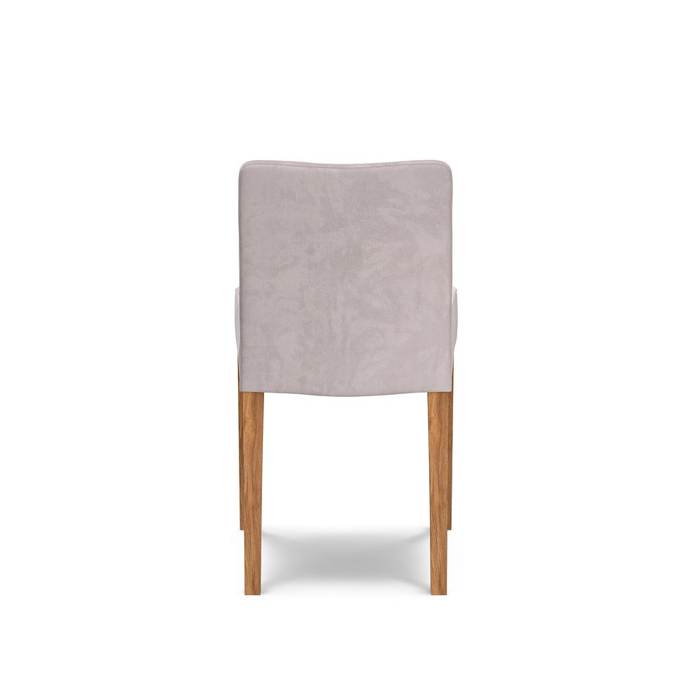 Dawson Upholstered Chair with Oak Legs in Suede Look Silver Fabric Thumbnail 3