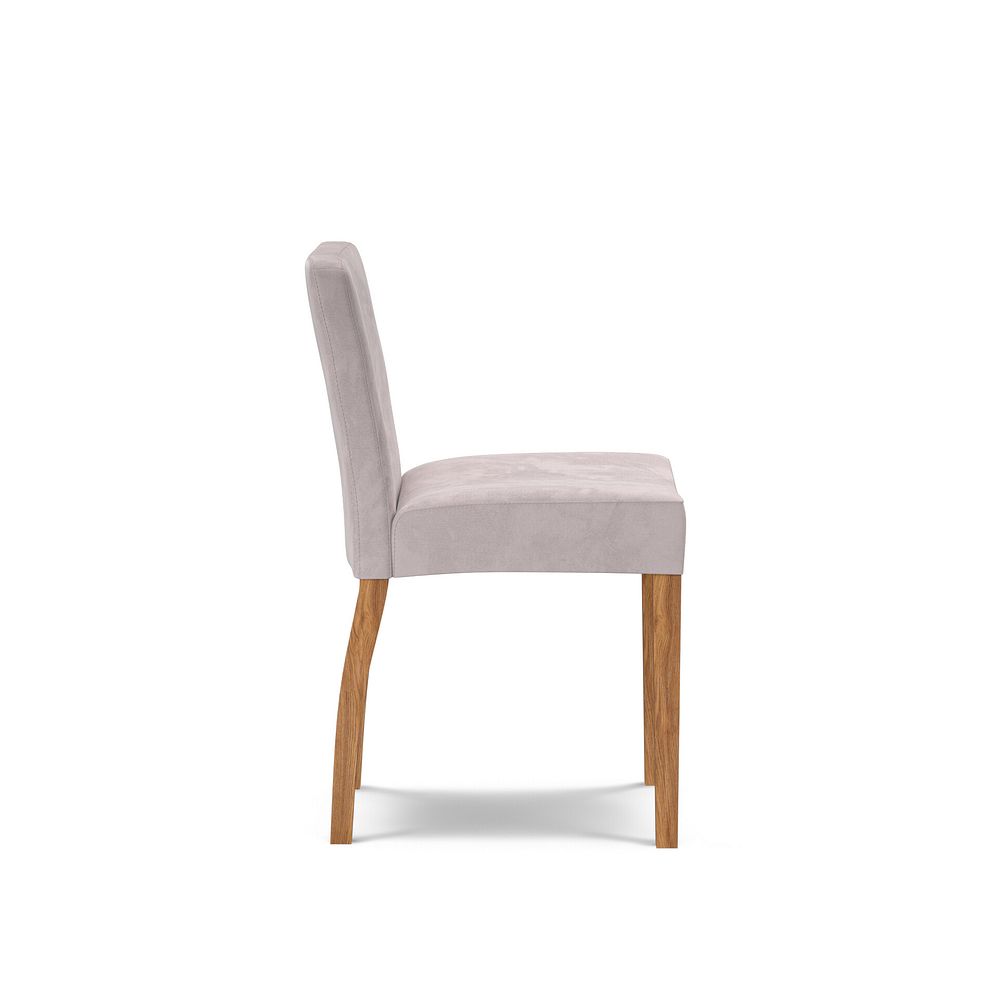 Dawson Upholstered Chair with Oak Legs in Suede Look Silver Fabric Thumbnail 4