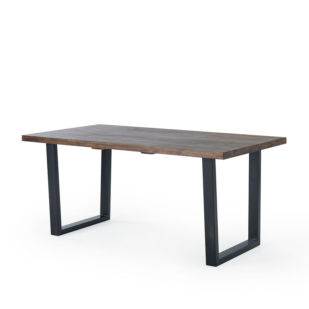 Detroit Hardwood and Metal Dining Table + 2 Bette Chairs in Bottle Green Velvet with 1 Detroit Bench 2