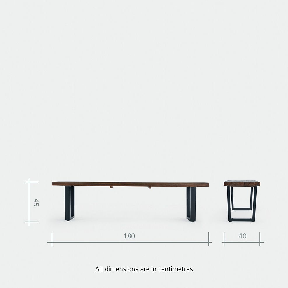 Detroit Hardwood and Metal Dining Table + 2 Bette Chairs in Bottle Green Velvet with 1 Detroit Bench 6