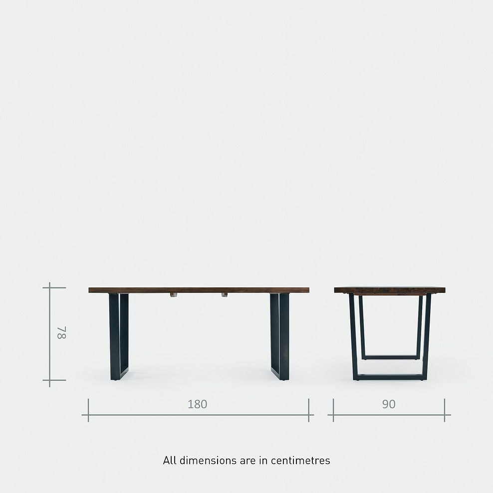Detroit Hardwood and Metal Dining Table + 2 Bette Chairs in Bottle Green Velvet with 1 Detroit Bench 7