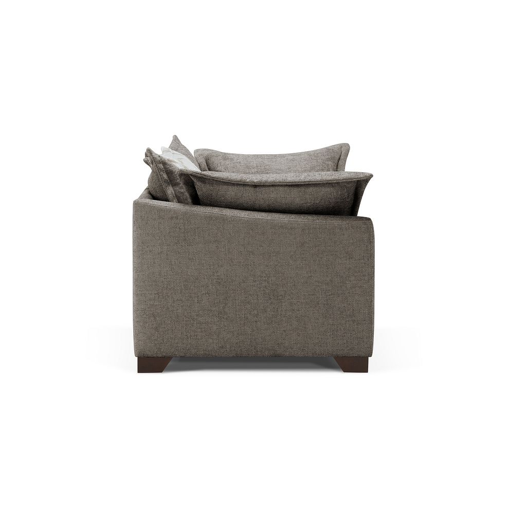 Dewsbury 2 Seater Pillow Back Sofa in Milo Mocha Fabric with Natural Scatter Cushions 3