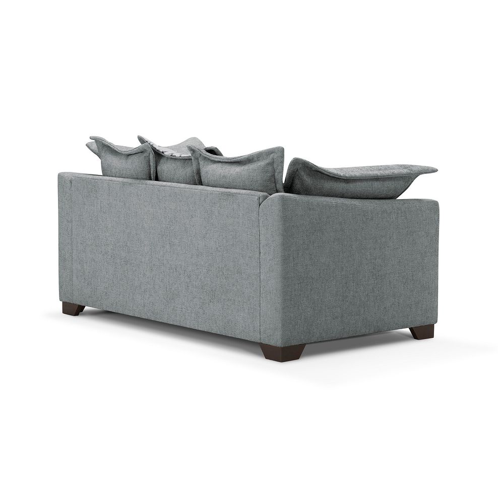 Dewsbury 2 Seater Pillow Back Sofa in Milo Pewter Fabric with Silver Scatter Cushions 4