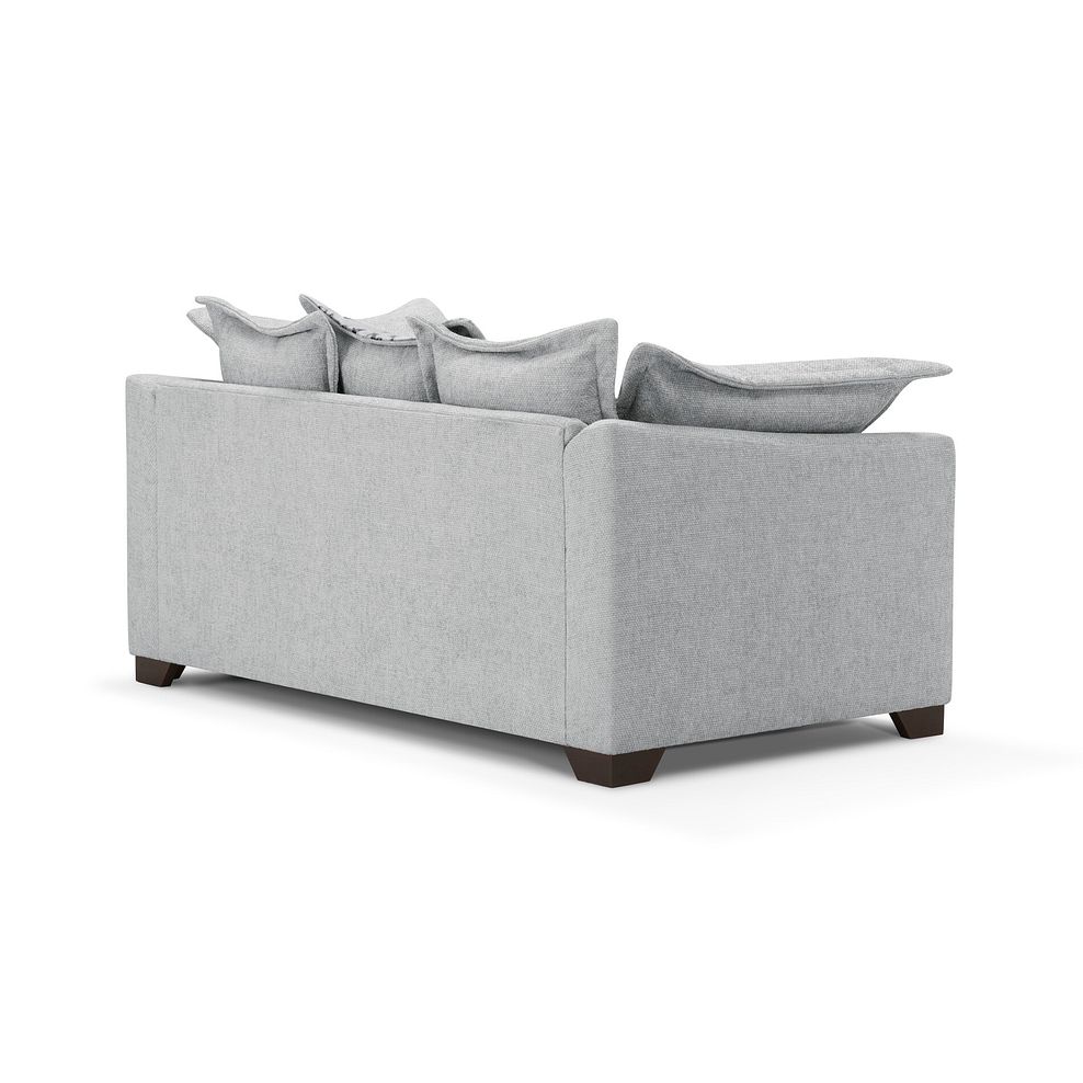 Dewsbury 2 Seater Pillow Back Sofa in Milo Silver Fabric with Silver Scatter Cushions 4