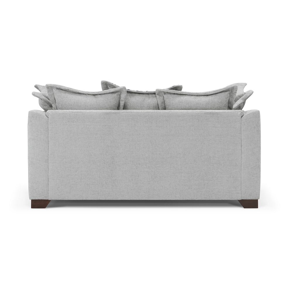 Dewsbury 2 Seater Pillow Back Sofa in Milo Silver Fabric with Silver Scatter Cushions 5