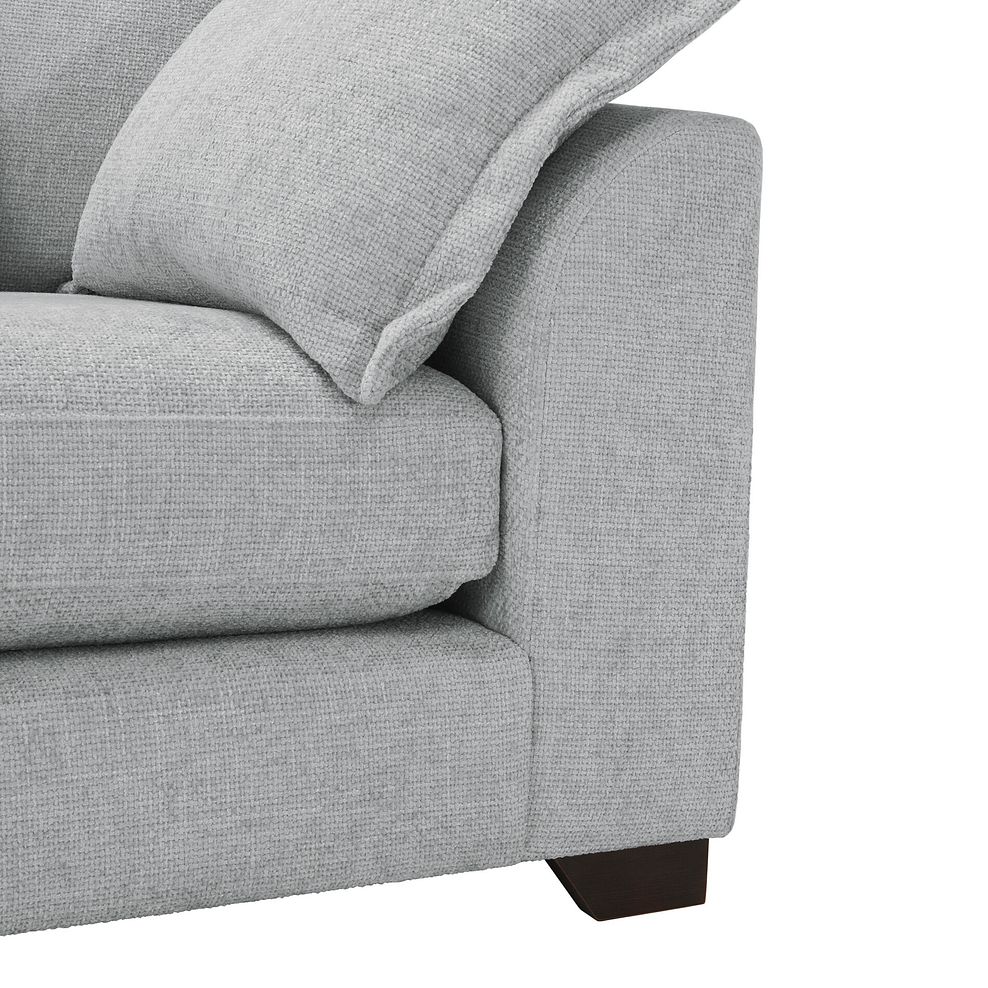 Dewsbury 2 Seater Pillow Back Sofa in Milo Silver Fabric with Silver Scatter Cushions 6