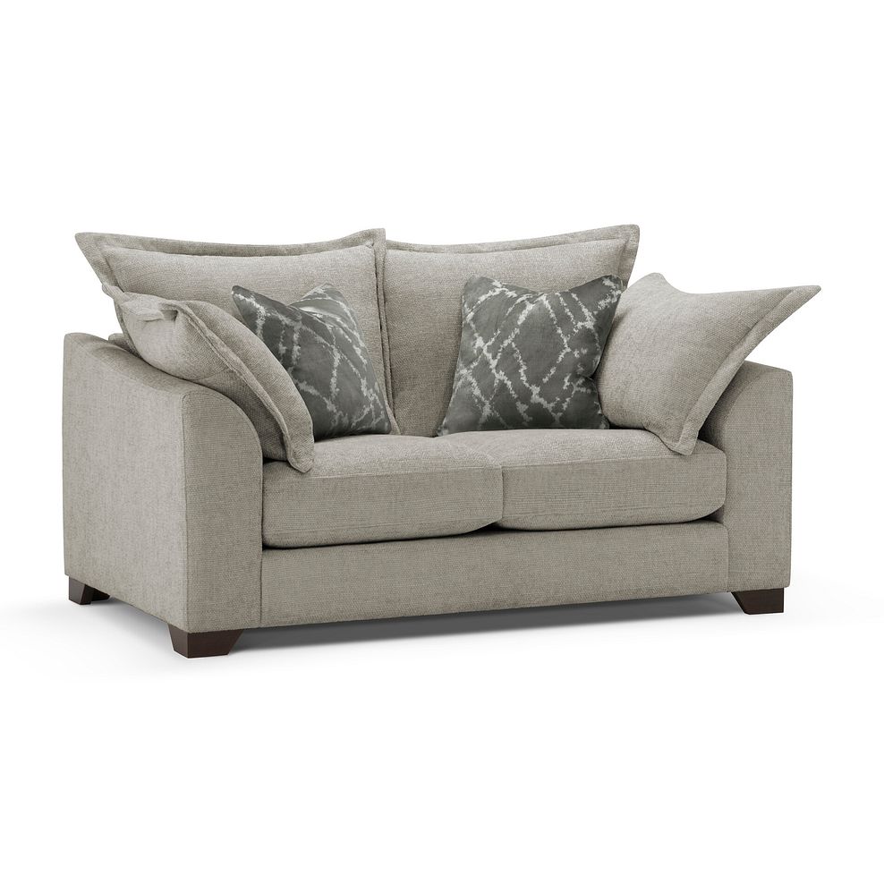 Dewsbury 2 Seater Sofa in Milo Mink Fabric with Mink Scatter Cushions 1