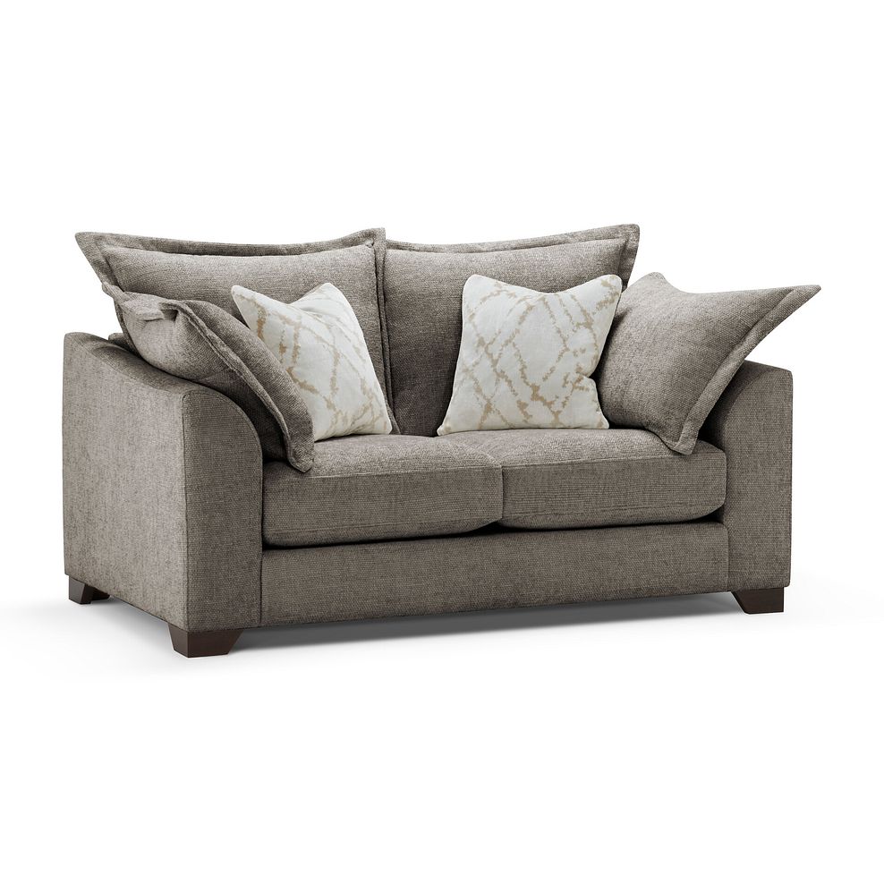 Dewsbury 2 Seater Sofa in Milo Mocha Fabric with Natural Scatter Cushions 1