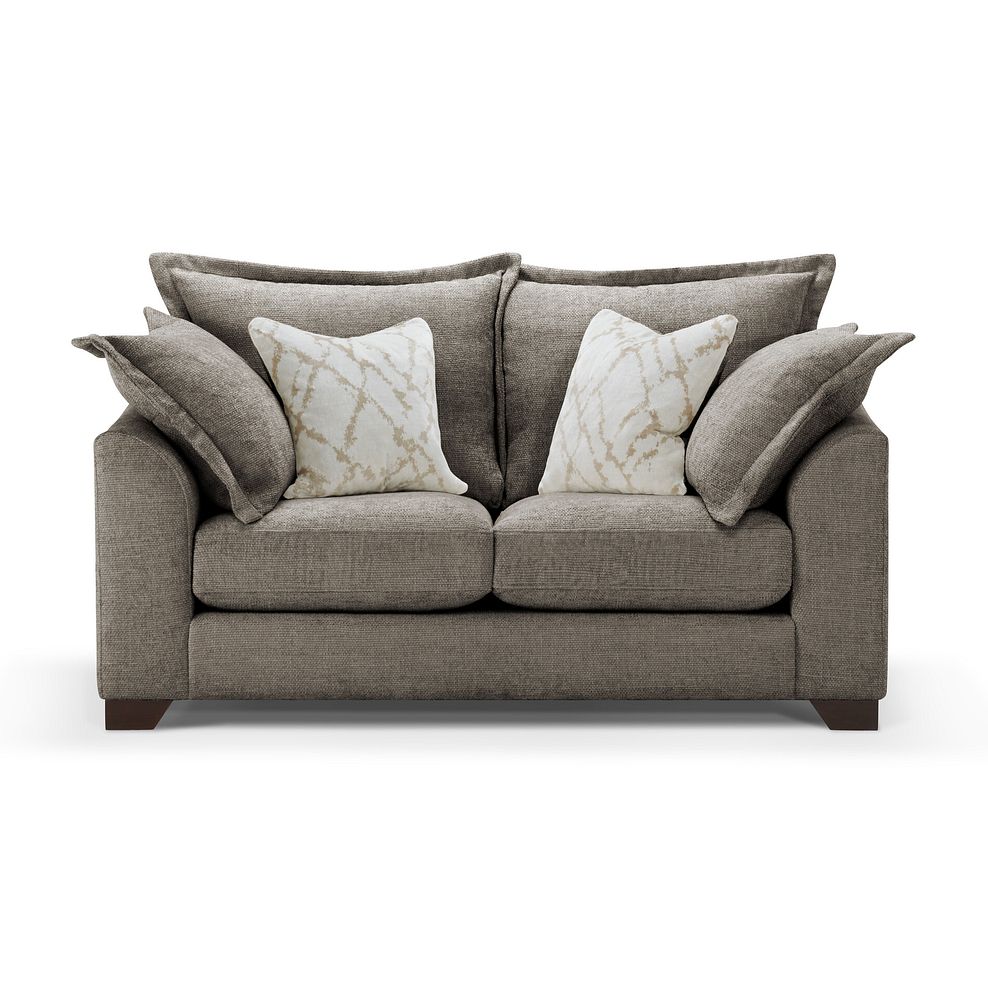 Dewsbury 2 Seater Sofa in Milo Mocha Fabric with Natural Scatter Cushions 2