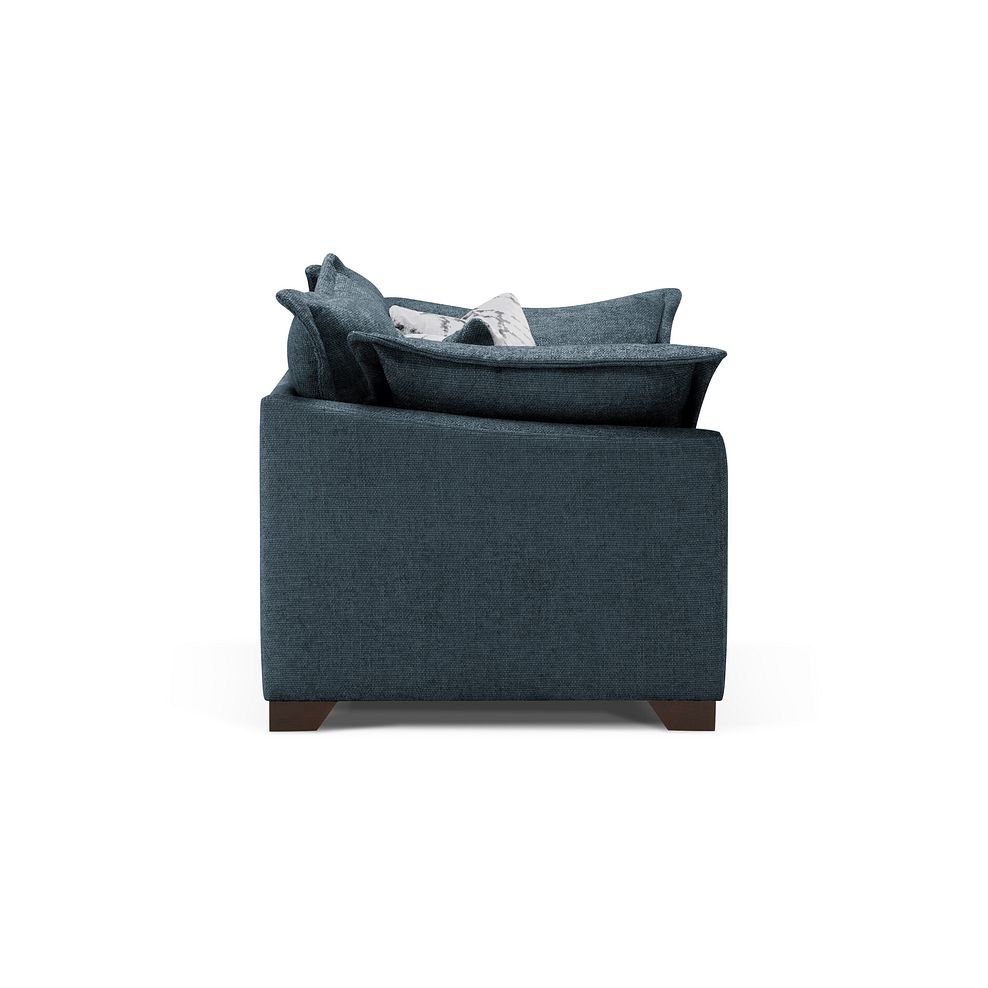 Dewsbury 2 Seater Sofa in Milo Navy Fabric with Silver Scatter Cushions 3