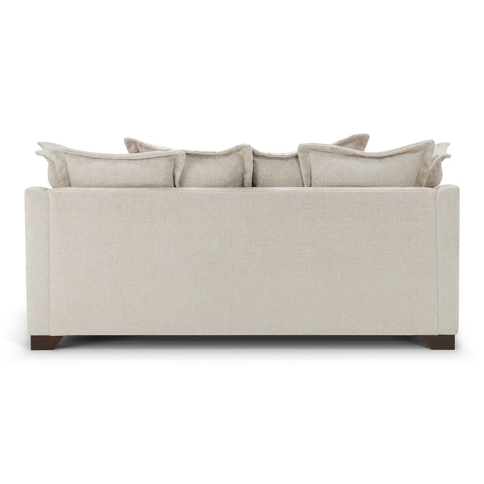 Dewsbury 3 Seater Pillow Back Sofa in Milo Cream Fabric with Natural Scatter Cushions 7