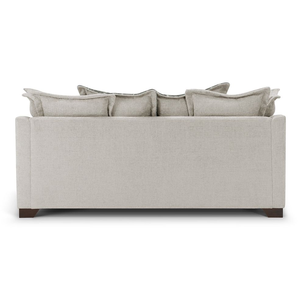 Dewsbury 3 Seater Pillow Back Sofa in Milo Ivory Fabric with Mink Scatter Cushions 5