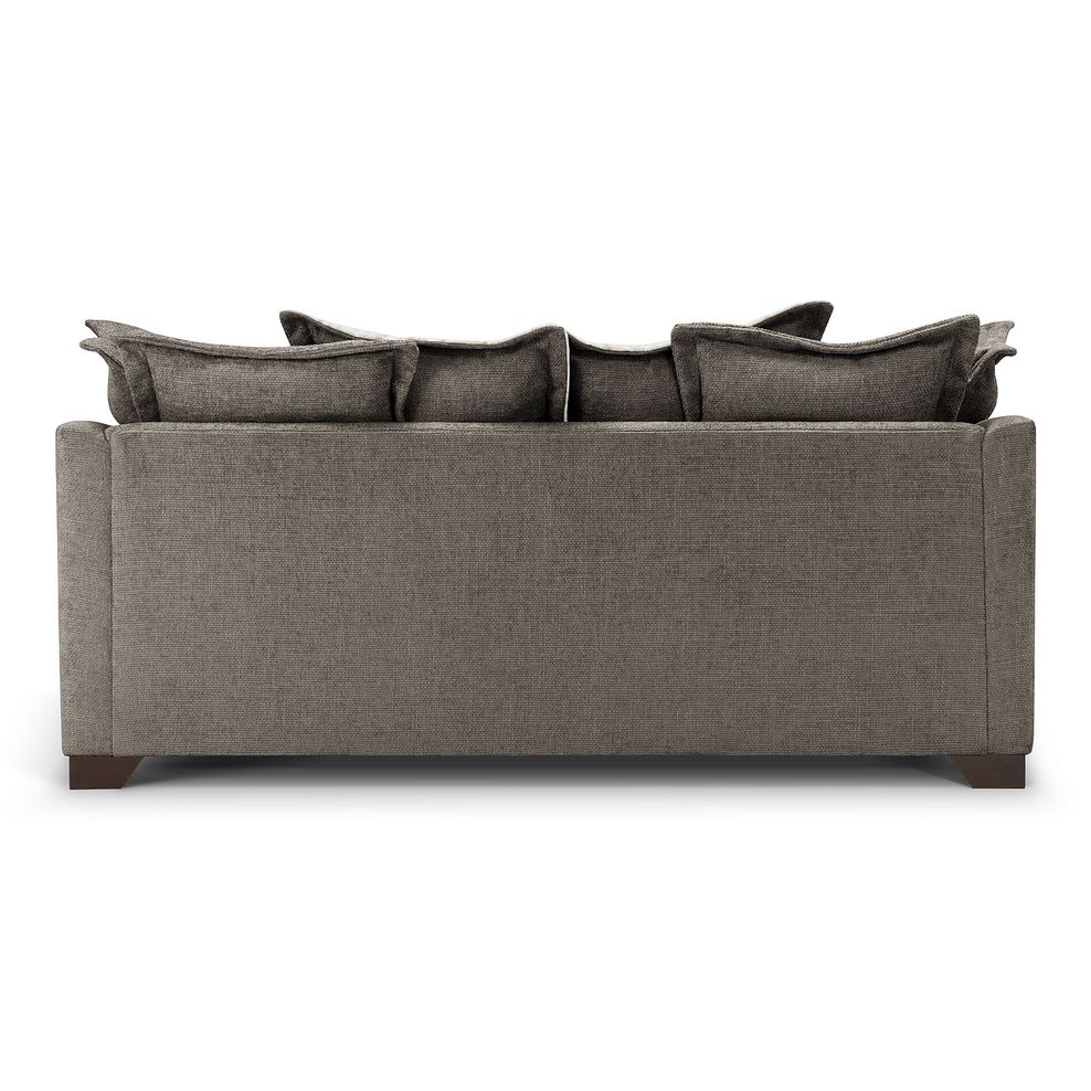 Dewsbury 3 Seater Pillow Back Sofa in Milo Mocha Fabric with Natural Scatter Cushions 5