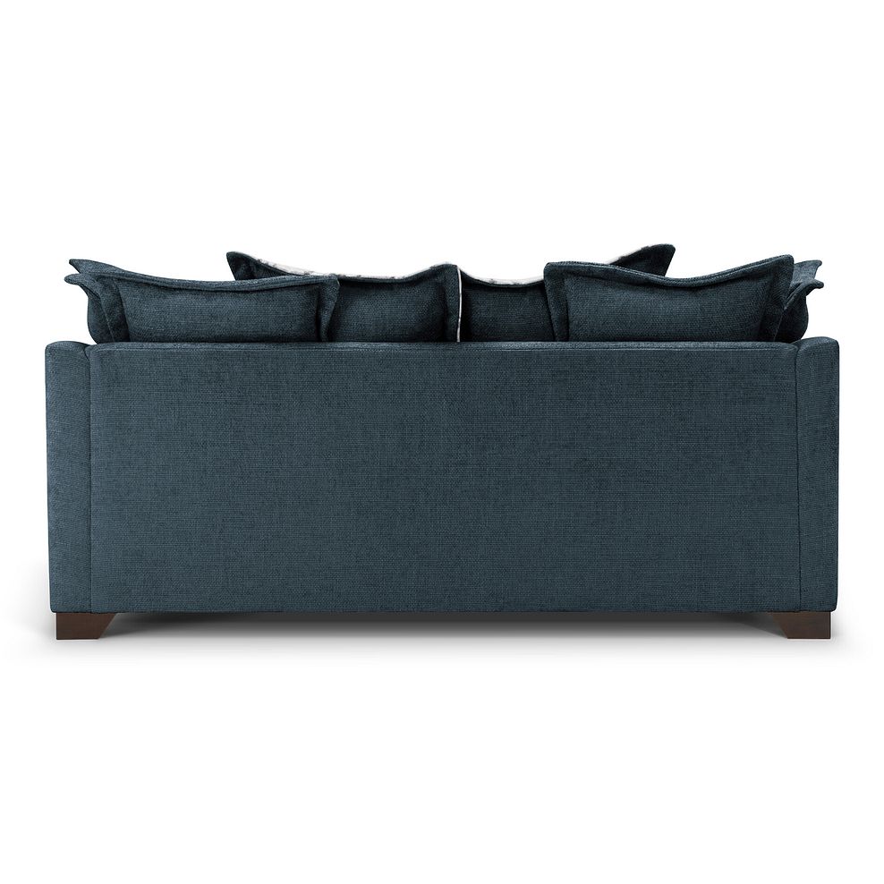 Dewsbury 3 Seater Pillow Back Sofa in Milo Navy Fabric with Silver Scatter Cushions 5