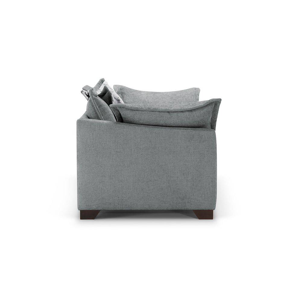 Dewsbury 3 Seater Pillow Back Sofa in Milo Pewter Fabric with Silver Scatter Cushions 3