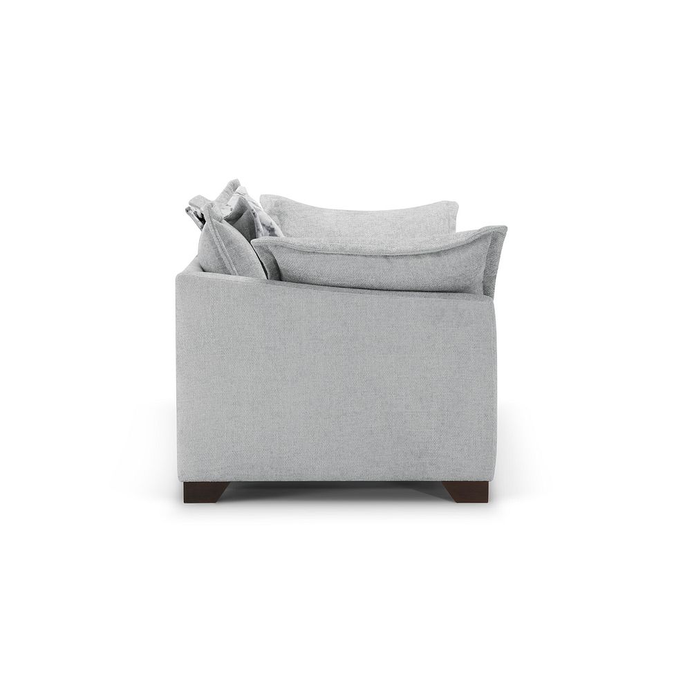 Dewsbury 3 Seater Pillow Back Sofa in Milo Silver Fabric with Silver Scatter Cushions 3