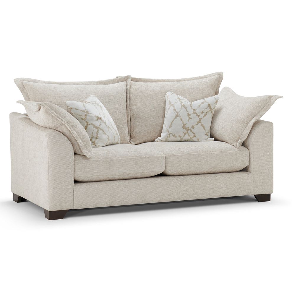 Dewsbury 3 Seater Sofa in Milo Cream Fabric with Natural Scatter Cushions 3