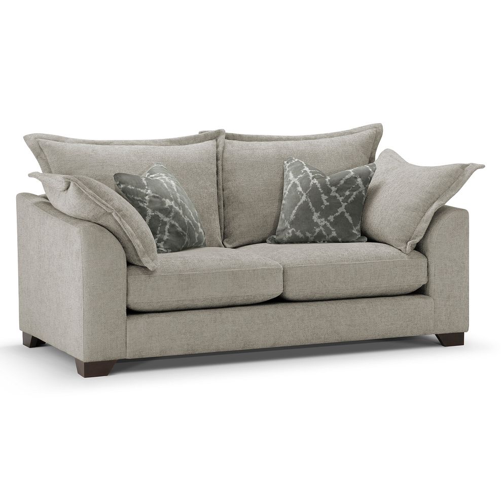 Dewsbury 3 Seater Sofa in Milo Mink Fabric with Mink Scatter Cushions 1