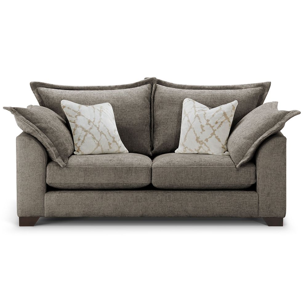 Dewsbury 3 Seater Sofa in Milo Mocha Fabric with Natural Scatter Cushions 2