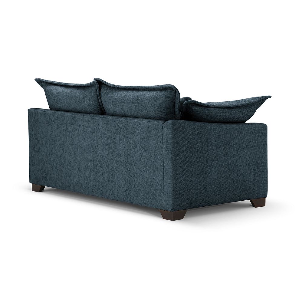 Dewsbury 3 Seater Sofa in Milo Navy Fabric with Silver Scatter Cushions 4