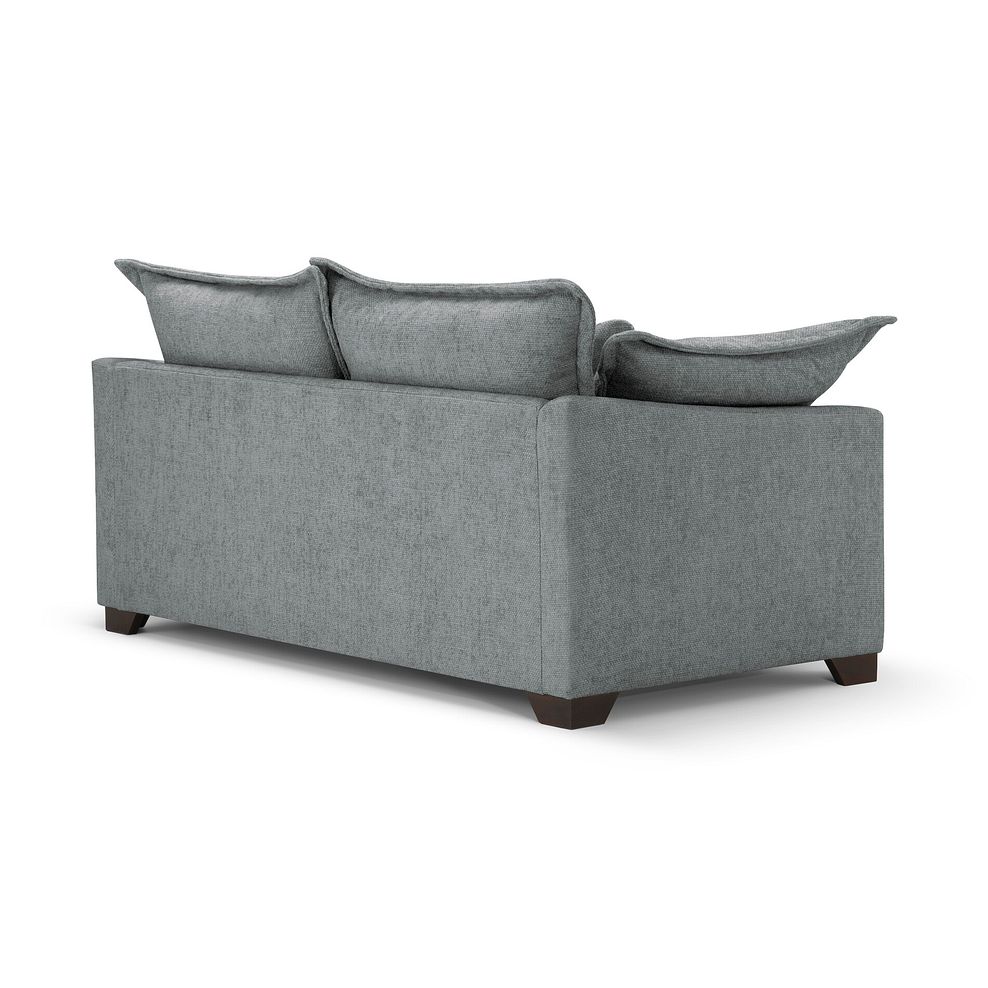 Dewsbury 3 Seater Sofa in Milo Pewter Fabric with Silver Scatter Cushions 4