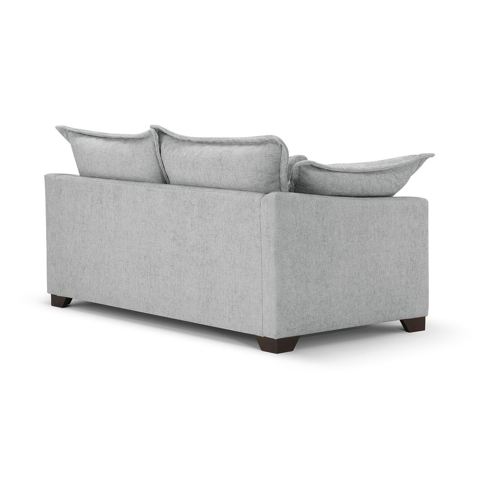 Dewsbury 3 Seater Sofa in Milo Silver Fabric with Silver Scatter Cushions 4