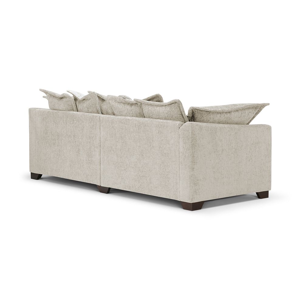 Dewsbury 4 Seater Pillow Back Sofa in Milo Cream Fabric with Natural Scatter Cushions 4