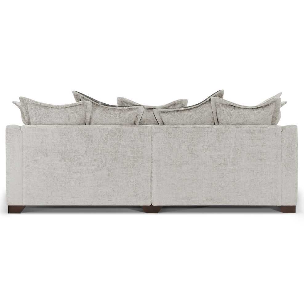 Dewsbury 4 Seater Pillow Back Sofa in Milo Ivory Fabric with Mink Scatter Cushions 5