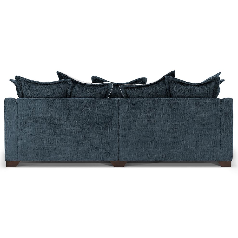 Dewsbury 4 Seater Pillow Back Sofa in Milo Navy Fabric with Silver Scatter Cushions 5